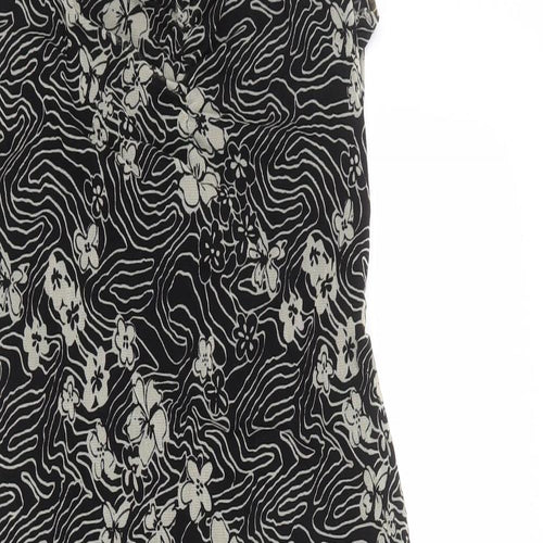 Mexx Womens Black Geometric Polyester Tank Dress Size XL V-Neck Pullover
