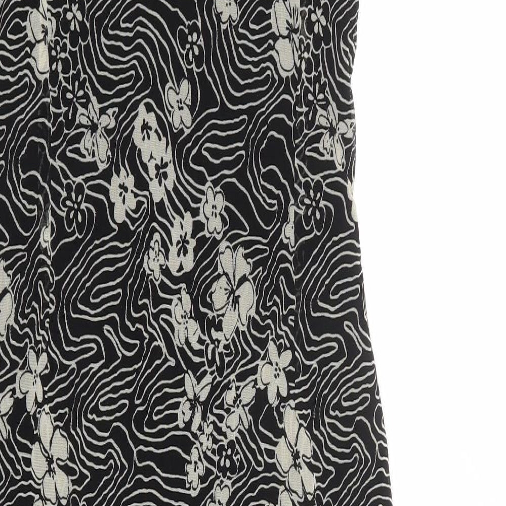 Mexx Womens Black Geometric Polyester Tank Dress Size XL V-Neck Pullover