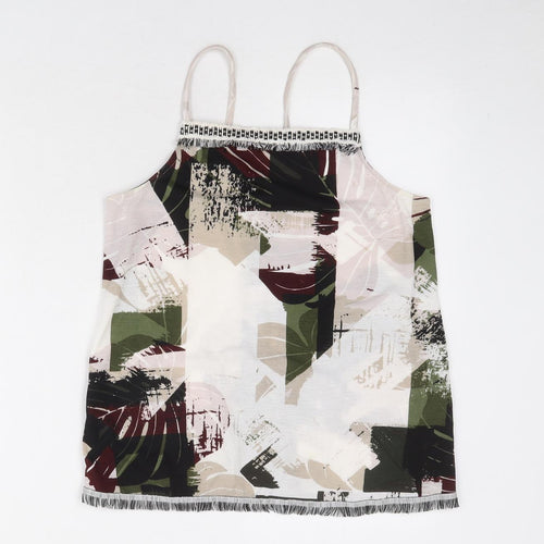 NEXT Womens Multicoloured Geometric Polyester Camisole Tank Size 8 Square Neck