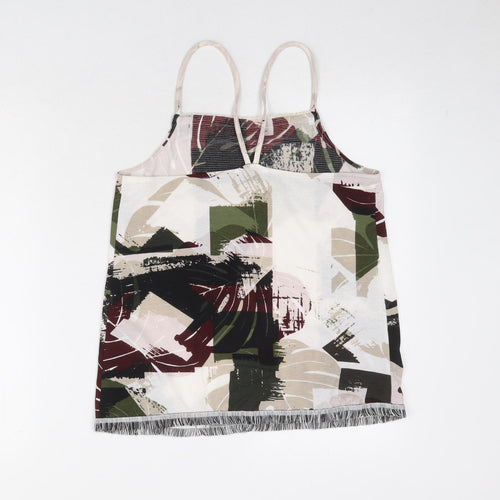NEXT Womens Multicoloured Geometric Polyester Camisole Tank Size 8 Square Neck