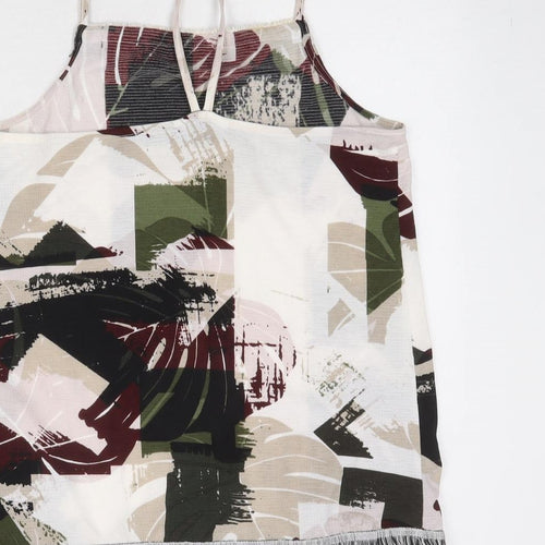 NEXT Womens Multicoloured Geometric Polyester Camisole Tank Size 8 Square Neck