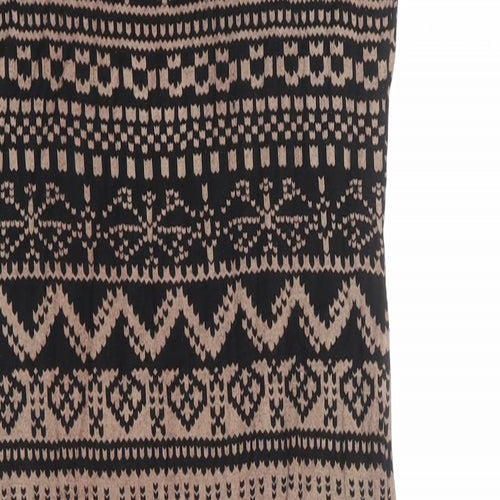 Apricot Womens Black Geometric Viscose Bodycon Size S Round Neck Pullover - Size S-M