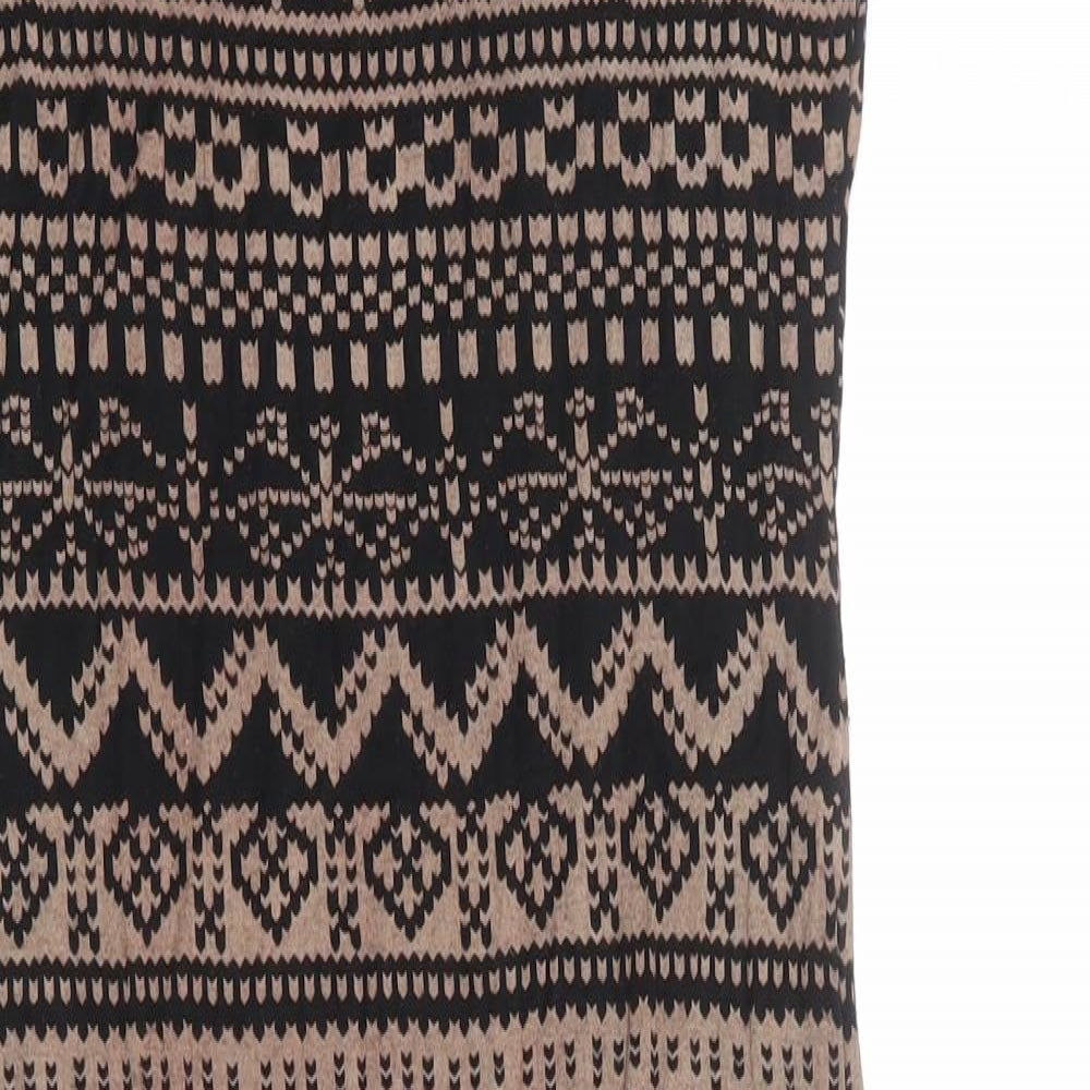 Apricot Womens Black Geometric Viscose Bodycon Size S Round Neck Pullover - Size S-M