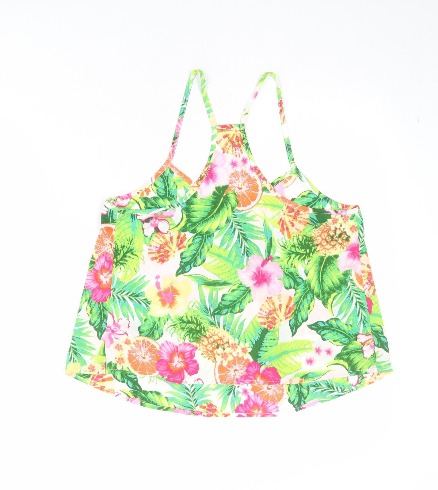 Debenhams Womens Multicoloured Floral Polyester Camisole Tank Size 10 V-Neck