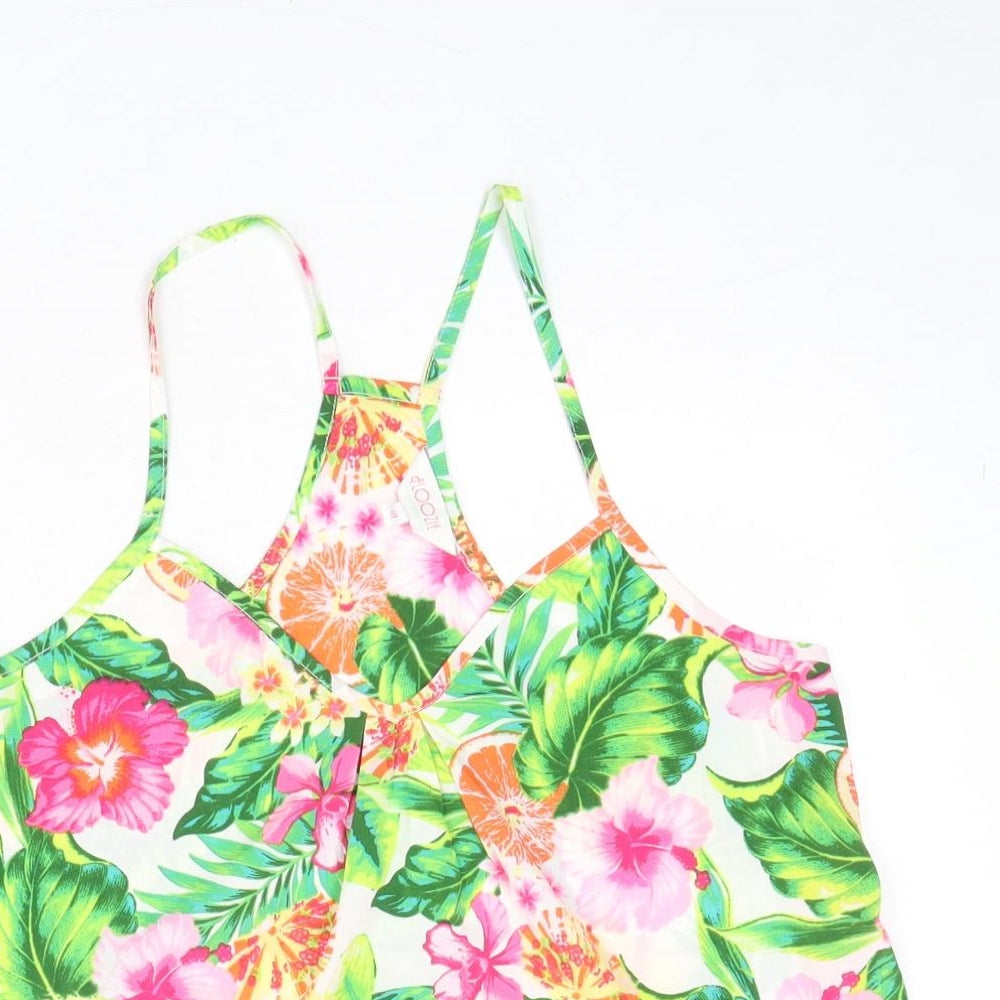Debenhams Womens Multicoloured Floral Polyester Camisole Tank Size 10 V-Neck