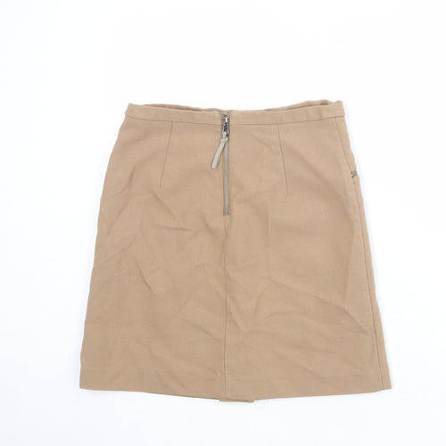 NEXT Womens Brown Polyester A-Line Skirt Size 6 Zip