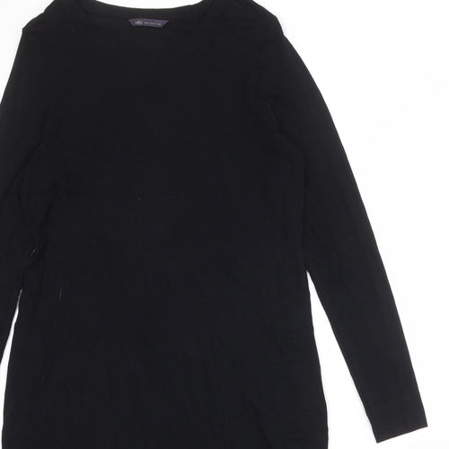 Marks and Spencer Womens Black Viscose A-Line Size 14 Round Neck Pullover