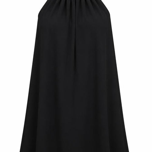 Mango Womens Black Polyester A-Line Size S Round Neck Tie
