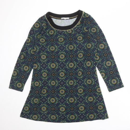Lakeland Womens Multicoloured Geometric Polyester Jumper Dress Size M Round Neck Pullover