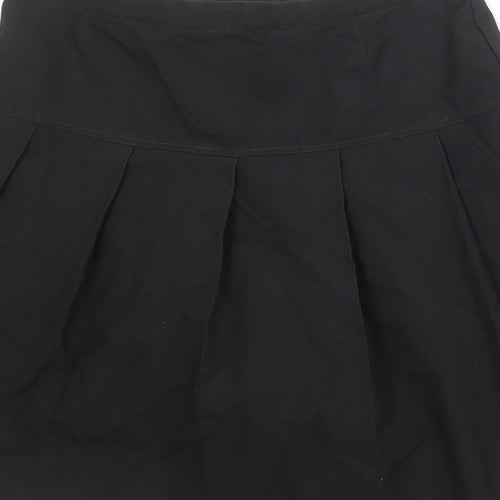 Marks and Spencer Girls Black Polyester Pleated Skirt Size 12-13 Years Regular Zip