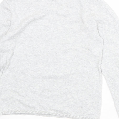 H&M Girls Grey Round Neck 100% Cotton Pullover Jumper Size 10-11 Years Pullover - Size 10-12 Years LOVE