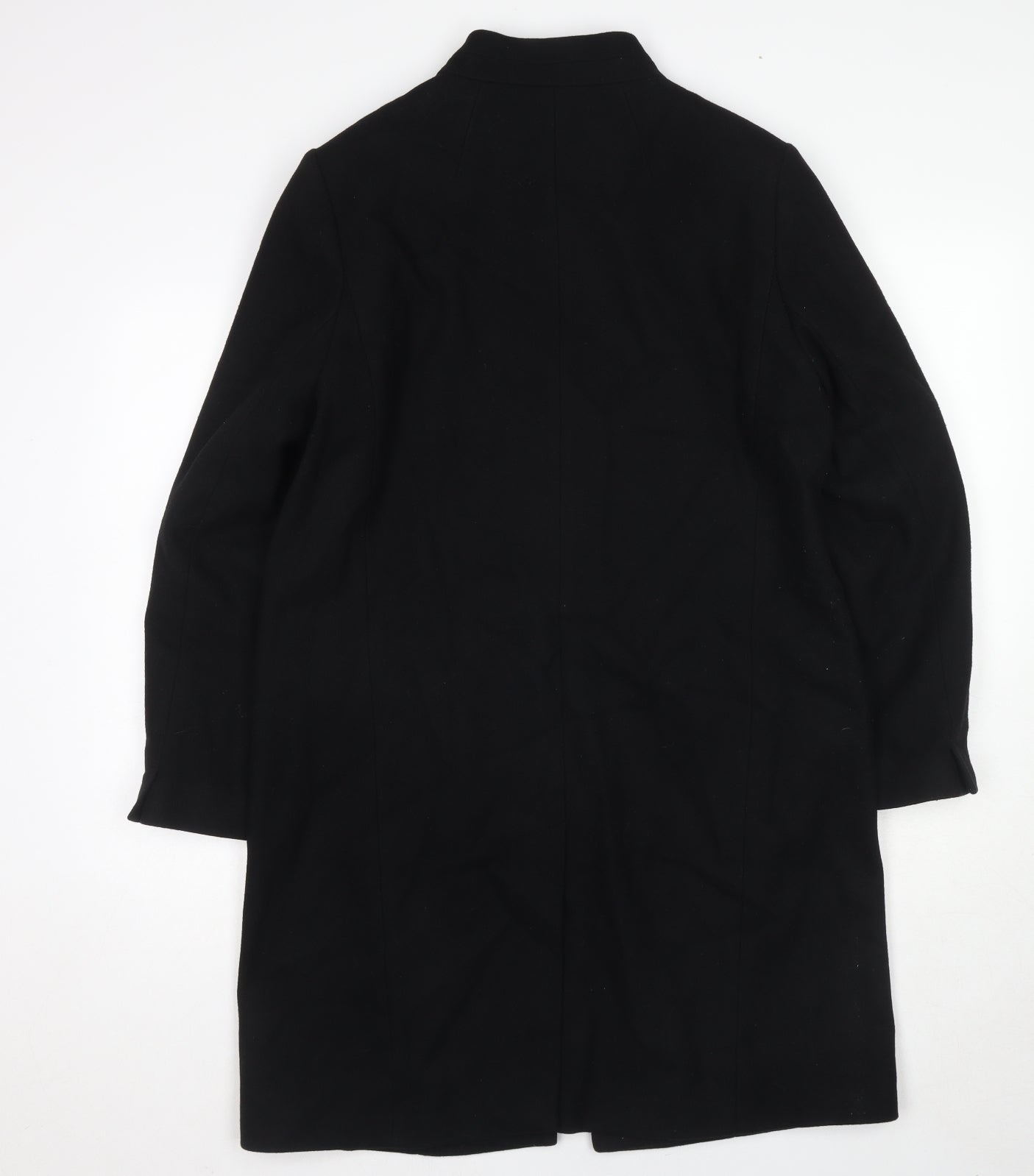 Warehouse Womens Black Overcoat Coat Size 14 Button