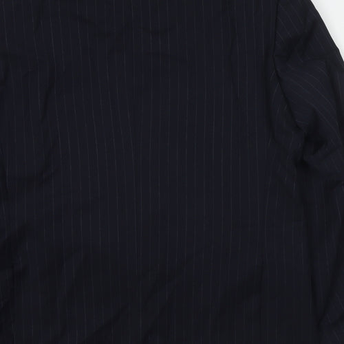 Marks and Spencer Mens Blue Striped Wool Jacket Suit Jacket Size 42 Regular