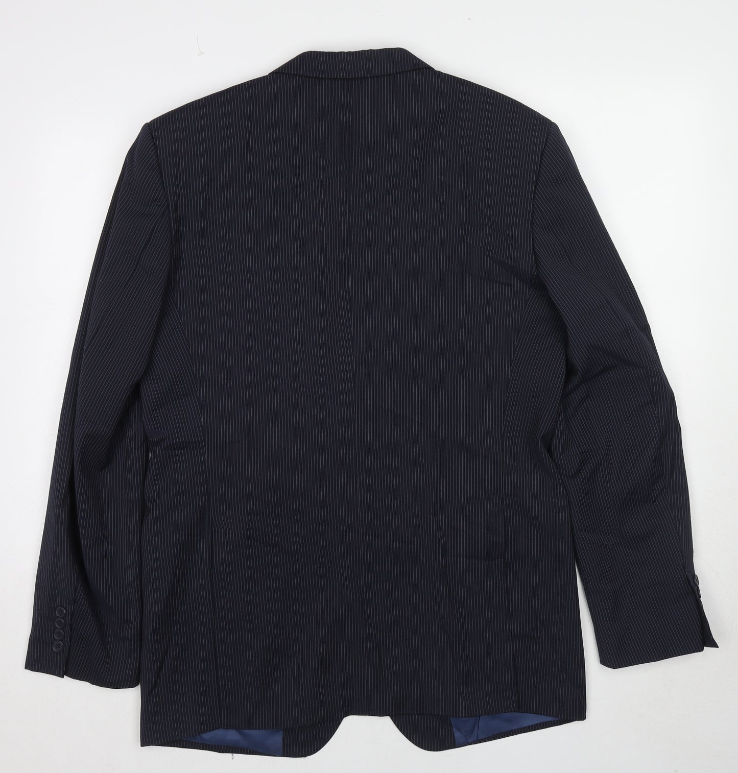 Marks and Spencer Mens Blue Striped Wool Jacket Suit Jacket Size 40 Regular
