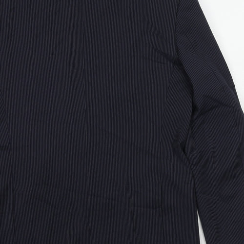 Marks and Spencer Mens Blue Striped Wool Jacket Suit Jacket Size 40 Regular