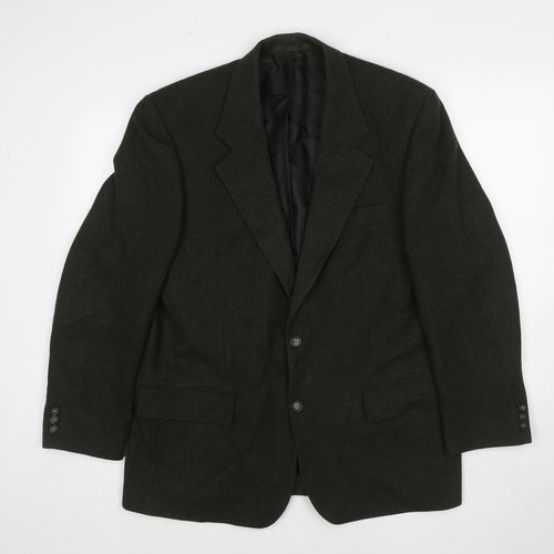 Marks and Spencer Mens Green Wool Jacket Blazer Size 40 Regular