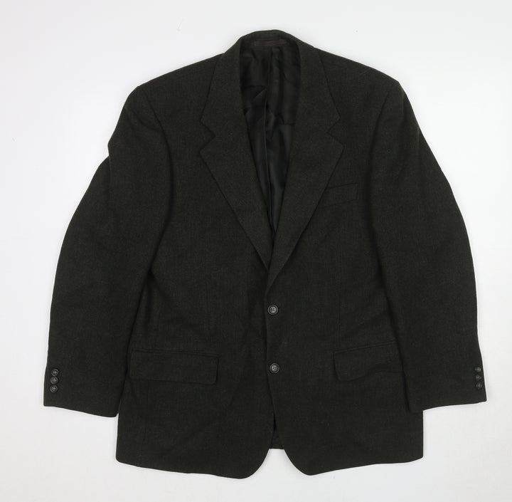 Marks and Spencer Mens Green Wool Jacket Blazer Size 40 Regular