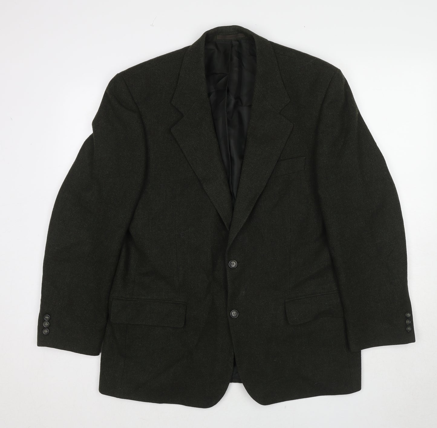 Marks and Spencer Mens Green Wool Jacket Blazer Size 40 Regular