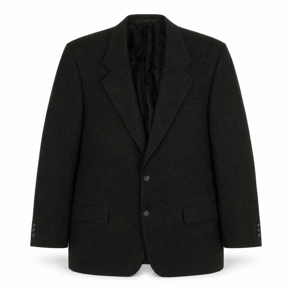 Front view of Marks & Spencer men’s green wool jacket blazer, size 40, regular