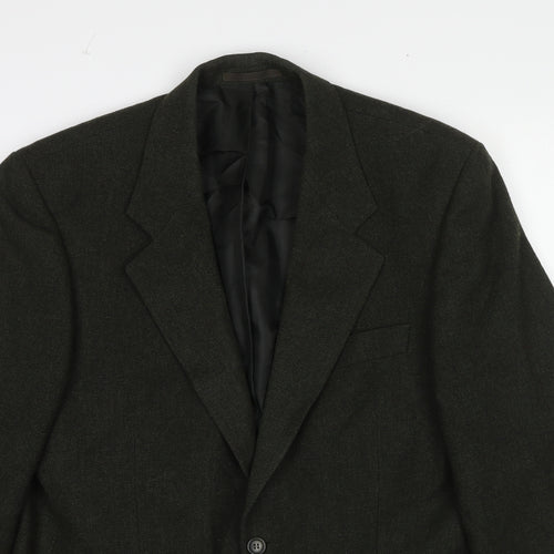 Marks and Spencer Mens Green Wool Jacket Blazer Size 40 Regular