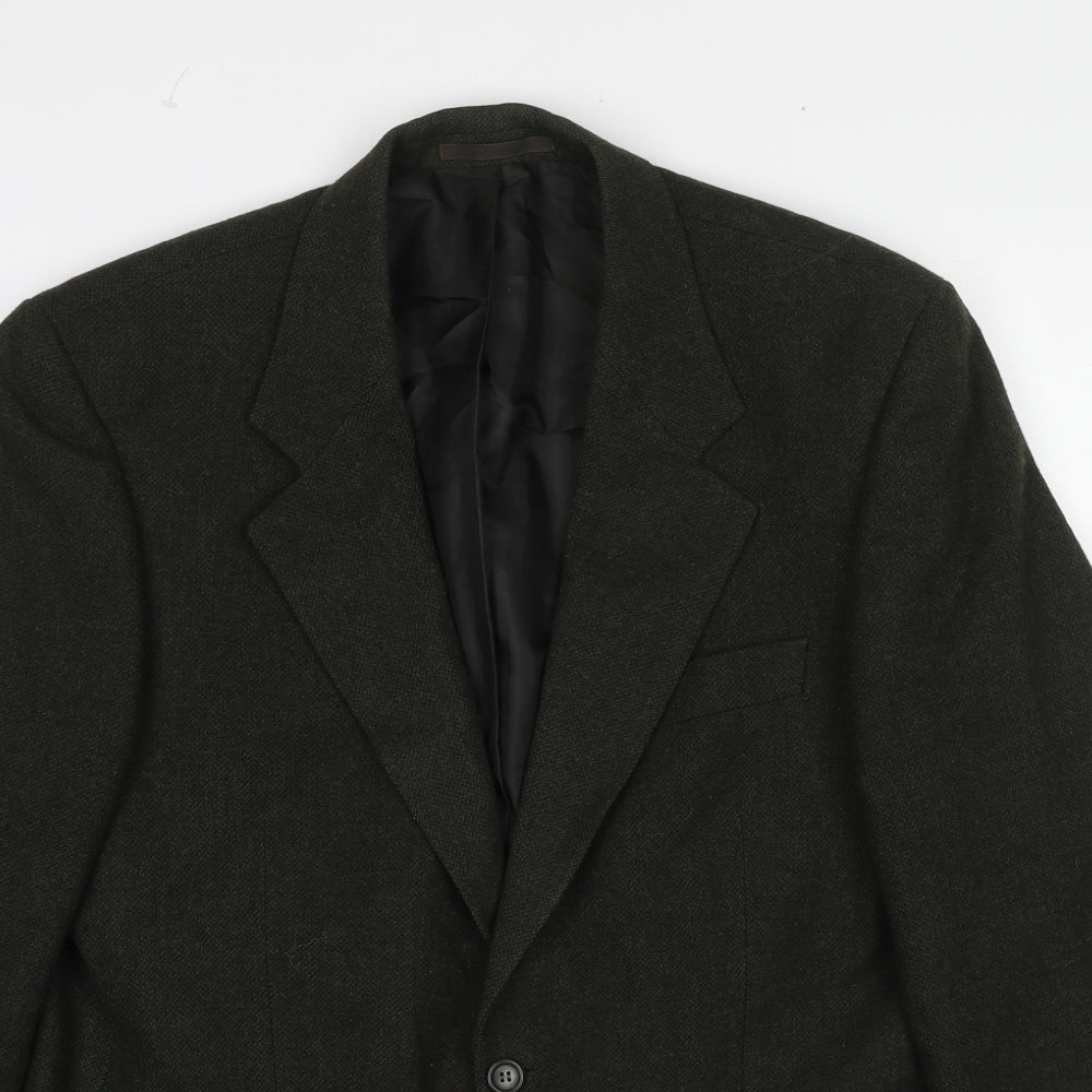 Marks and Spencer Mens Green Wool Jacket Blazer Size 40 Regular