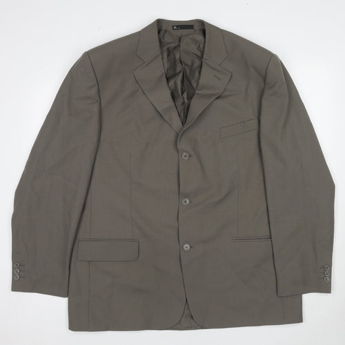 BHS Mens Grey Polyester Jacket Suit Jacket Size 46 Regular