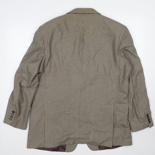 Mr Harry Mens Beige Geometric Polyester Jacket Blazer Size 46 Regular