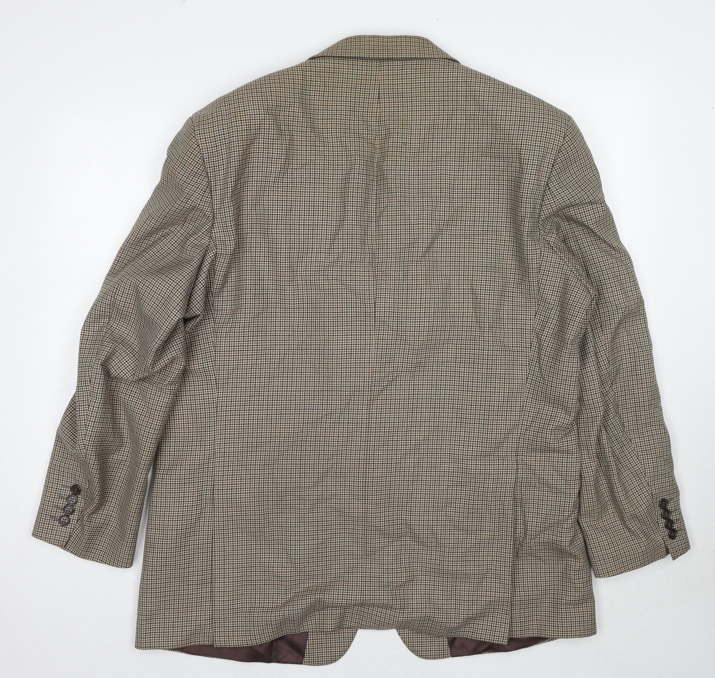 Mr Harry Mens Beige Geometric Polyester Jacket Blazer Size 46 Regular