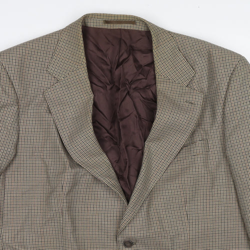 Mr Harry Mens Beige Geometric Polyester Jacket Blazer Size 46 Regular