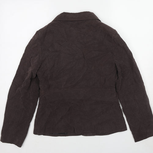 Vogue Womens Brown Jacket Blazer Size 10 Button