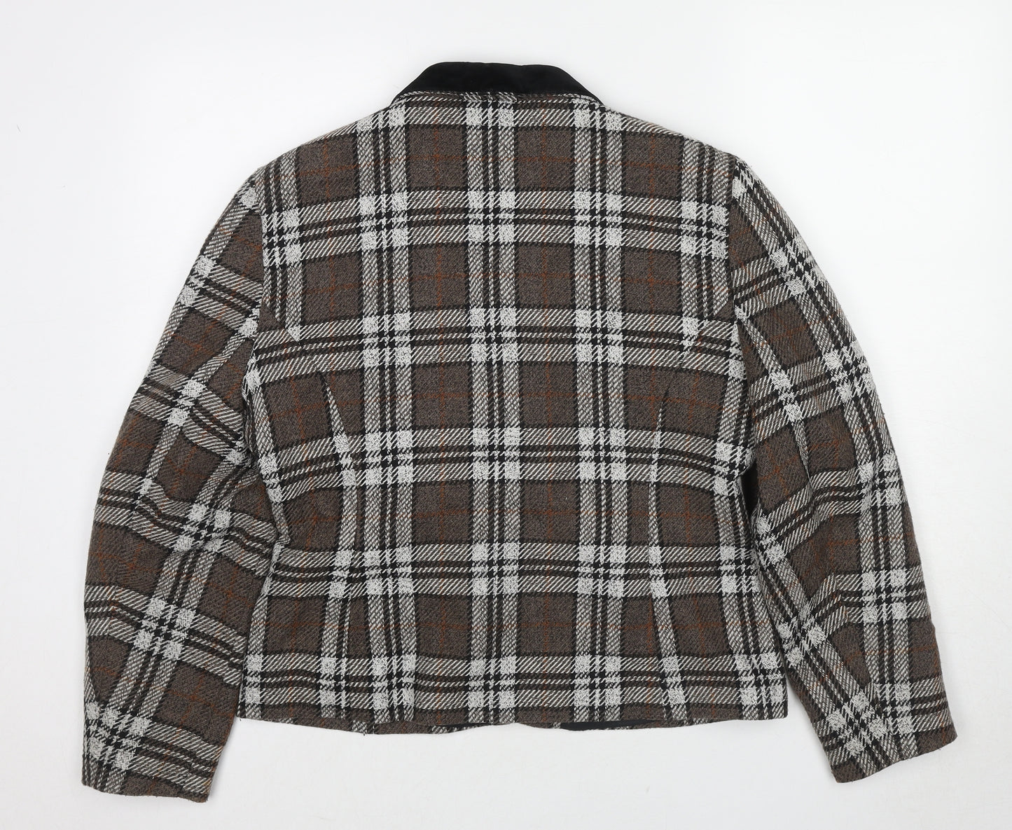 Spice Womens Brown Plaid Jacket Blazer Size 16 Buckle