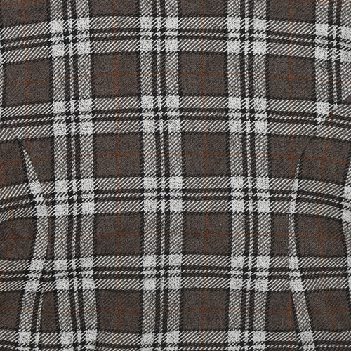 Spice Womens Brown Plaid Jacket Blazer Size 16 Buckle