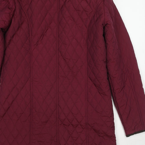 Julipa Womens Purple Quilted Coat Size 12 Zip