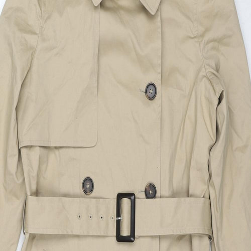 Marks and Spencer Womens Beige Trench Coat Coat Size 8 Button