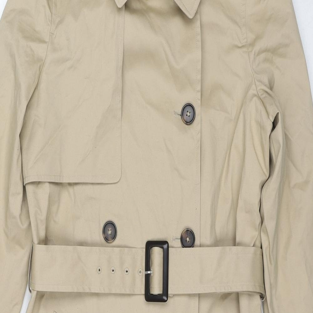 Marks and Spencer Womens Beige Trench Coat Coat Size 8 Button