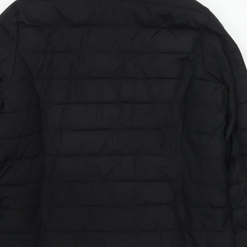 Studio Womens Black Quilted Jacket Size 14 Zip