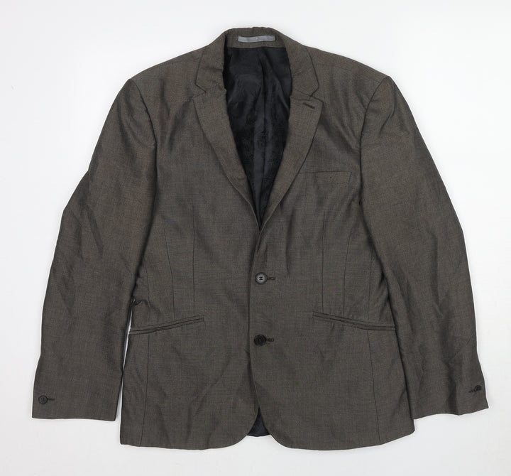 Red Herring Mens Grey Polyester Jacket Suit Jacket Size 38 Regular