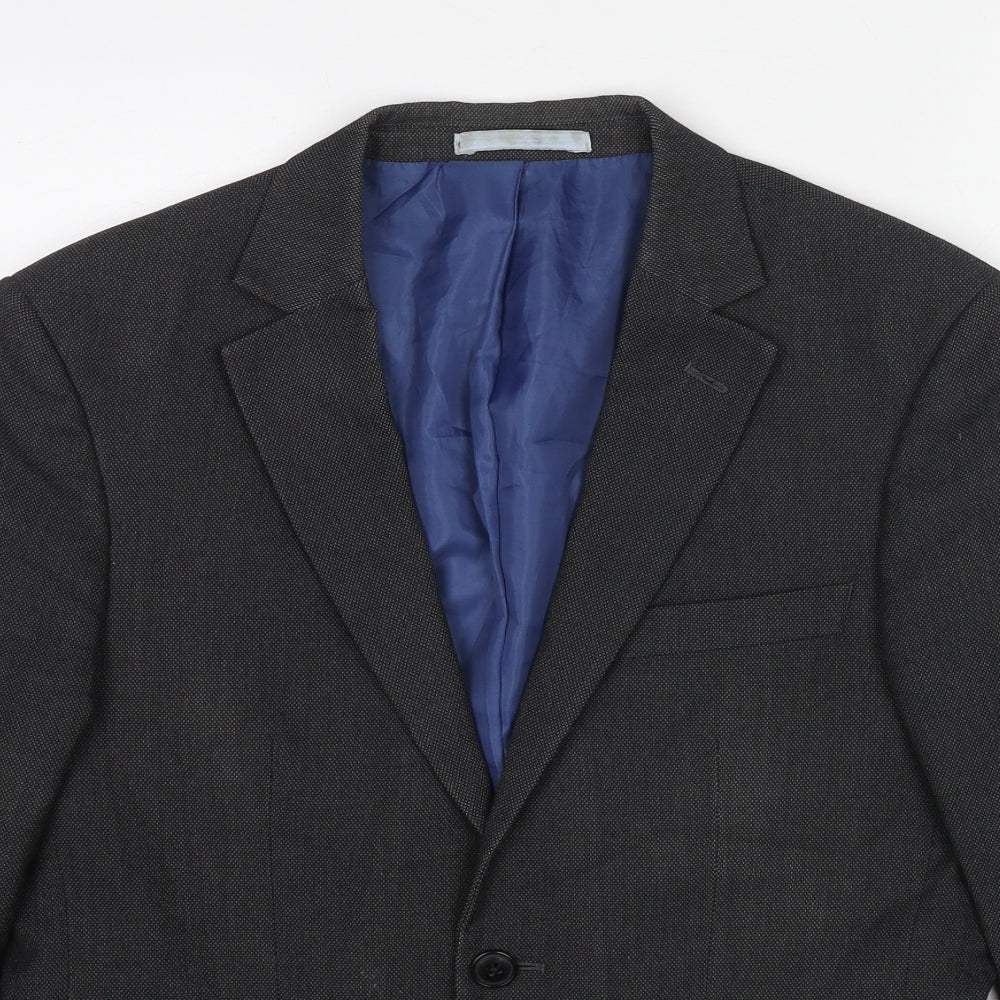 Marks and Spencer Mens Grey Polyester Jacket Suit Jacket Size 38 Regular