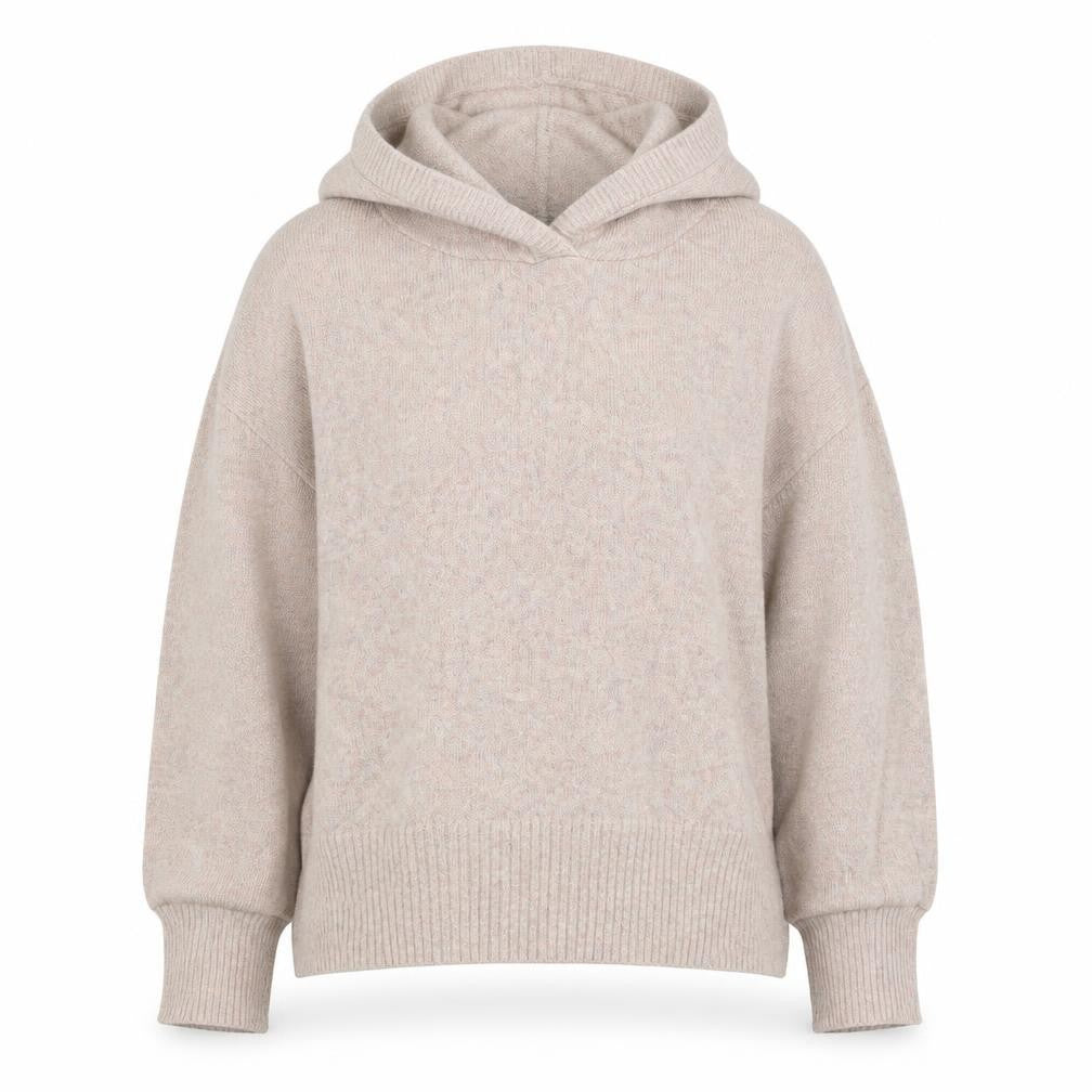Front view of Cape Daisy women’s beige round neck cotton jumper, size XS