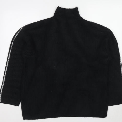 Marks and Spencer Womens Black High Neck Polyester Pullover Jumper Size L