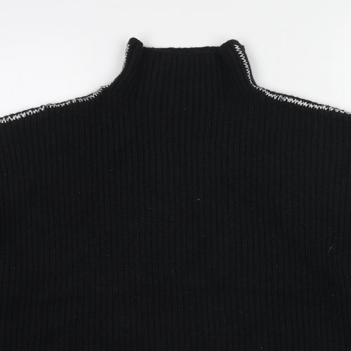 Marks and Spencer Womens Black High Neck Polyester Pullover Jumper Size L