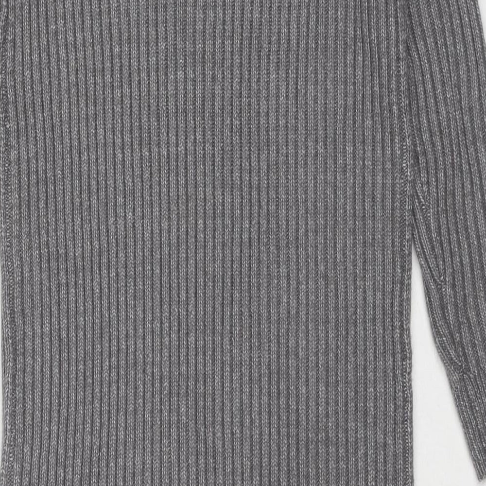 Marks and Spencer Womens Grey Polyester Jumper Dress Size S Round Neck Pullover