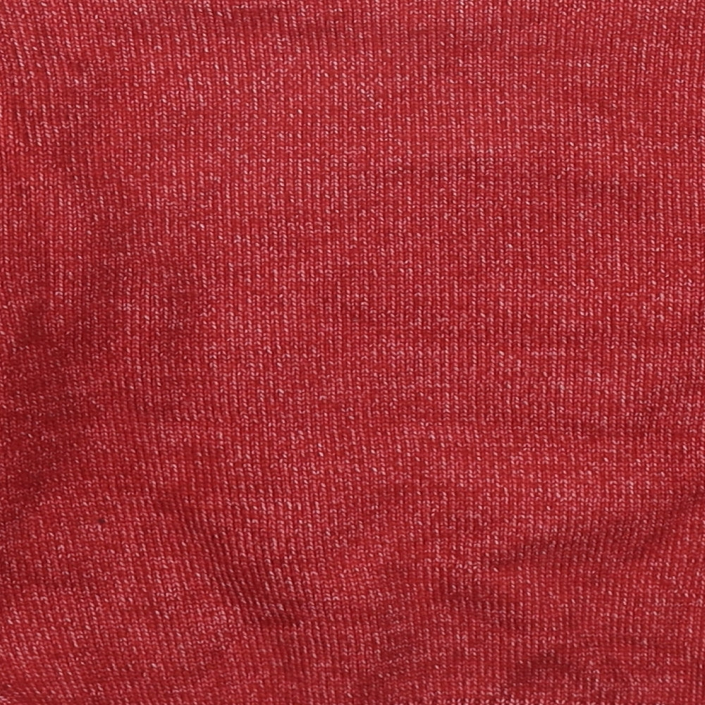 Marks and Spencer Girls Red Round Neck Polyester Pullover Jumper Size 5-6 Years Pullover - Happy Howl-idays Christmas