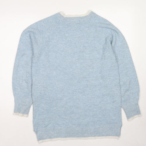 NEXT Womens Blue Round Neck Polyester Pullover Jumper Size M - Snowflake