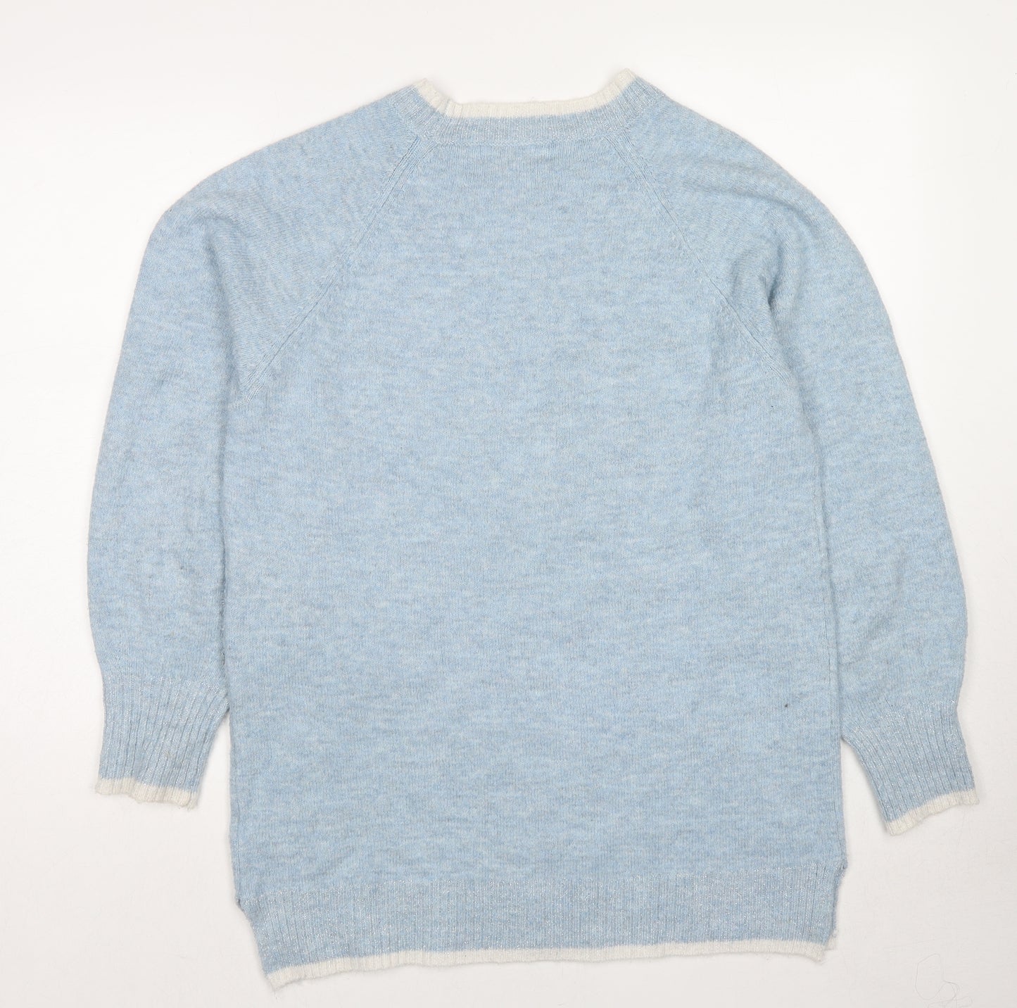 NEXT Womens Blue Round Neck Polyester Pullover Jumper Size M - Snowflake