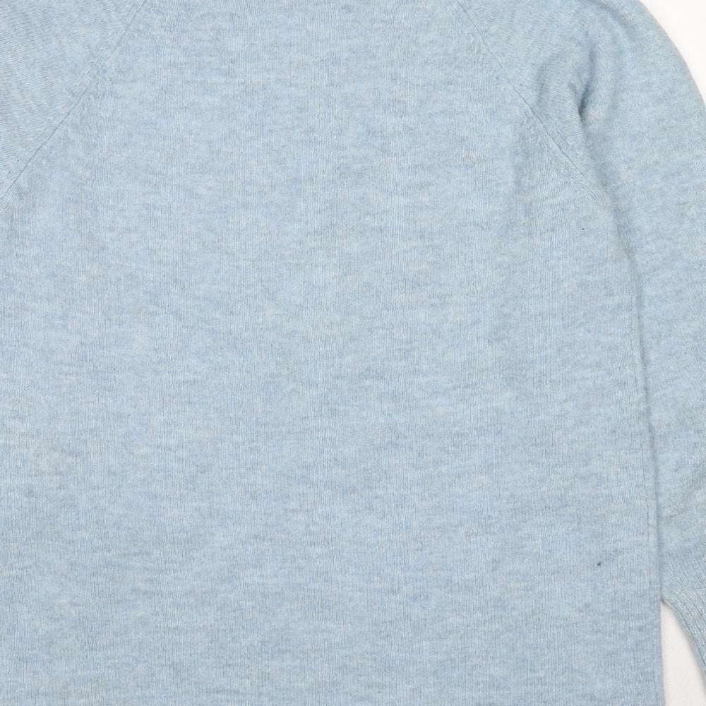 NEXT Womens Blue Round Neck Polyester Pullover Jumper Size M - Snowflake