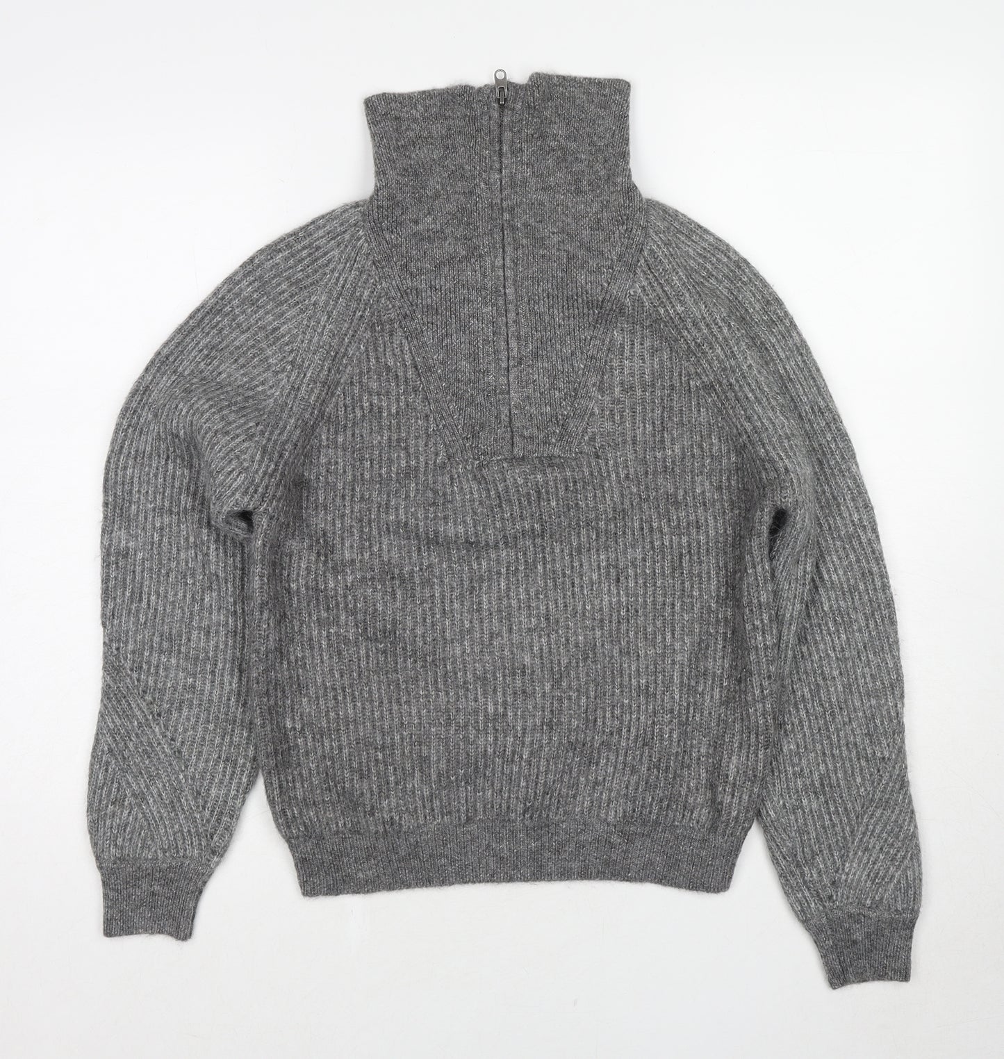 Marks and Spencer Womens Grey High Neck Acrylic Pullover Jumper Size S