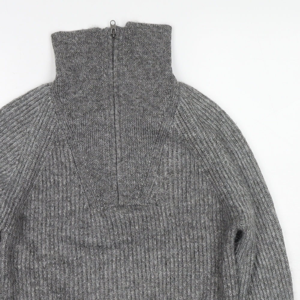 Marks and Spencer Womens Grey High Neck Acrylic Pullover Jumper Size S