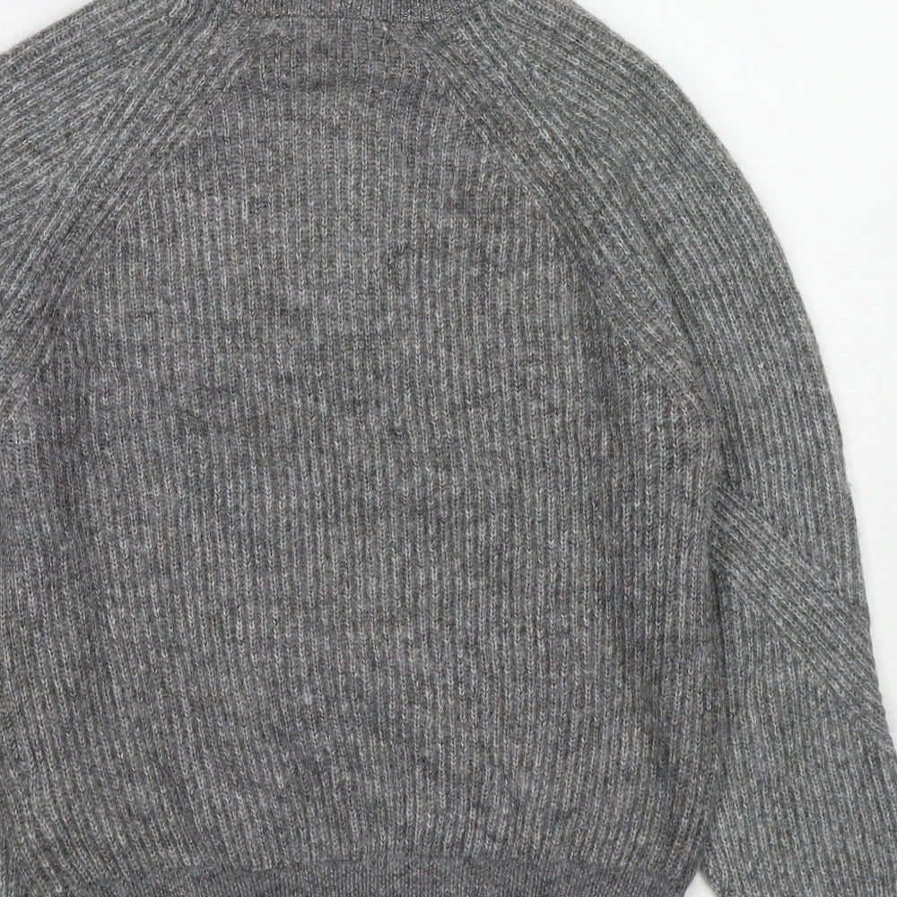 Marks and Spencer Womens Grey High Neck Acrylic Pullover Jumper Size S