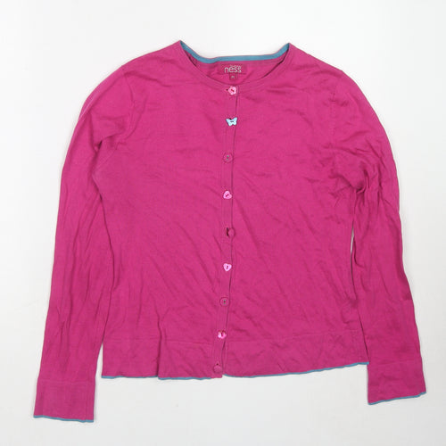 Ness Womens Pink Round Neck Cotton Cardigan Jumper Size M